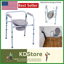 3-in-1 Portable Commode & Toilet Seat for Seniors – Easy Storage & Travel
