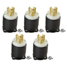 NEMA L5-15 Grounding Locking Plug, 15A 125V AC, 2 Pole 3 Wire, cUL Listed