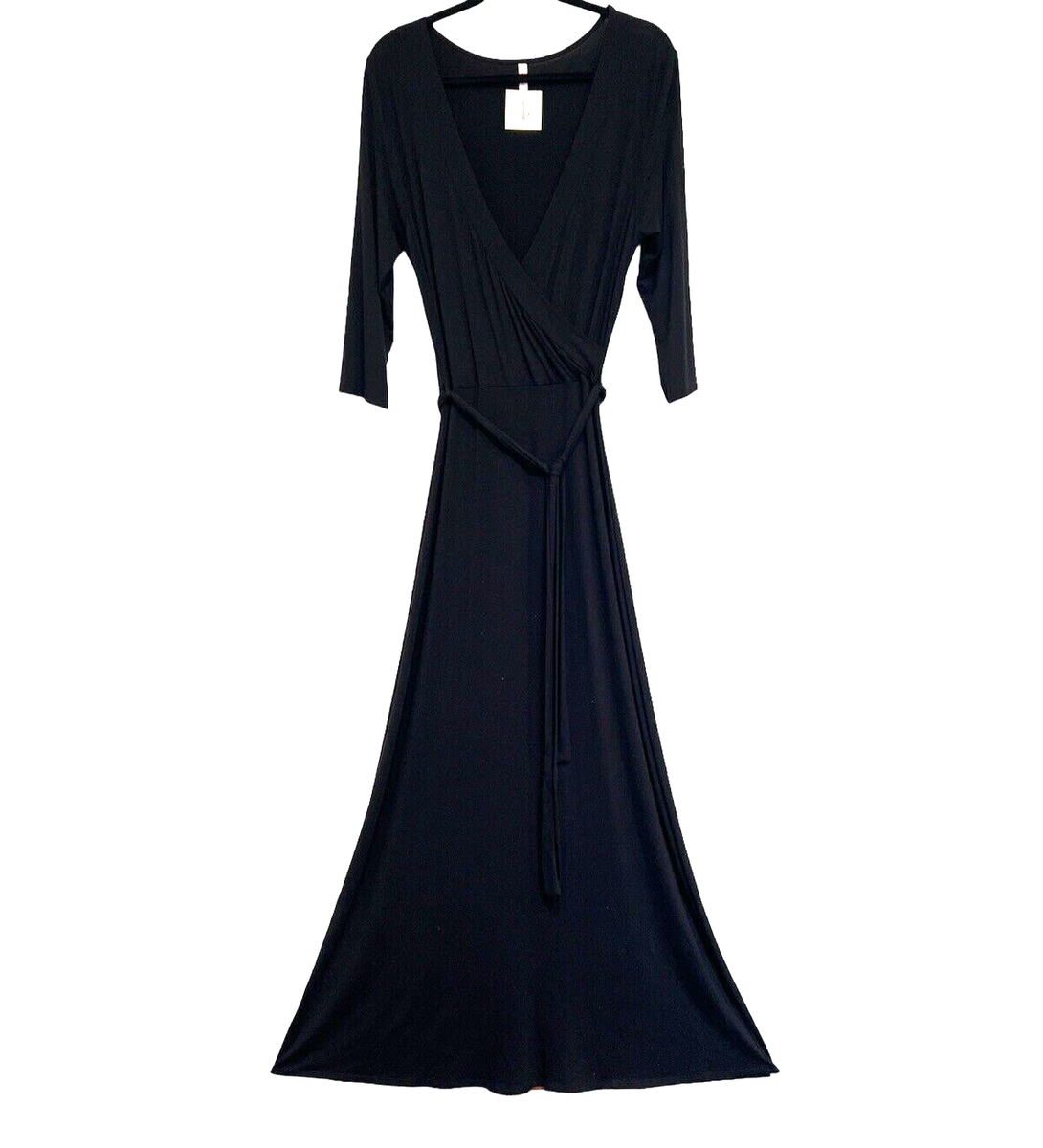 knee length dresses for ladies A Line V Neck Backless Black Simple Modest Long Prom Dresses PD206 –  bridalsew main image 0