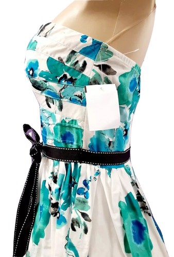 Trixxi Women's Floral Ruffle Dress, White/green Floral, Size S | eBay