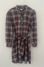 UNTUCKit for Her Harrison Red Plaid Button Up Shirt Dress Pockets Size 4