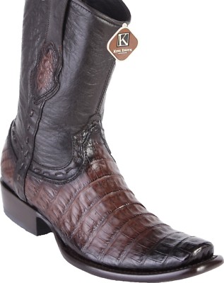 King Exotic Brown Caiman Crocodile Belly Western Boot Side Zipper EE+ 479B8216