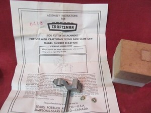 SEARS CRAFTSMAN SIDE CUTTER ATTACHMANT FOR TILTING BASE SABRE SAW 315.27720