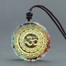 Natural Crystal Orgonite Pendant 7 Chakra Healing Talisman Women Men Necklace
