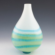 Large Banded Baluster Art Glass Vase