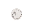 20PCS Antiqued Silver Metal Wishes do come true Word Round Charm #92020