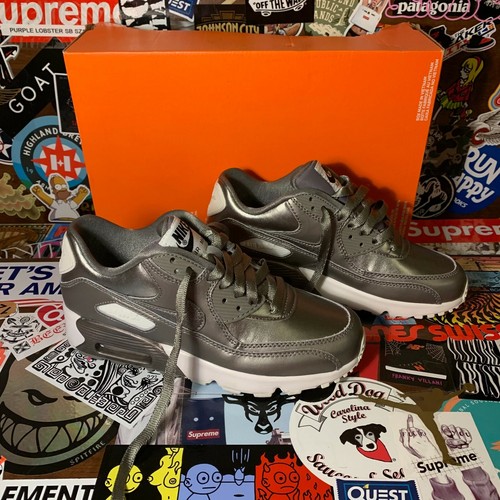 Nike Air Max 90 LTR SE Metallic Pewter Summit White Women's Size 6.5 (5Y)  NEW | eBay