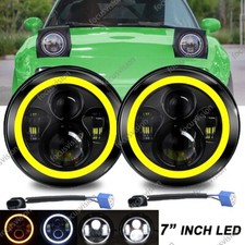 Pair 7inch For 90-97 Mazda Na Miata Mx5 Mx-5 H6024 Led Headlights Halo Angel Eye