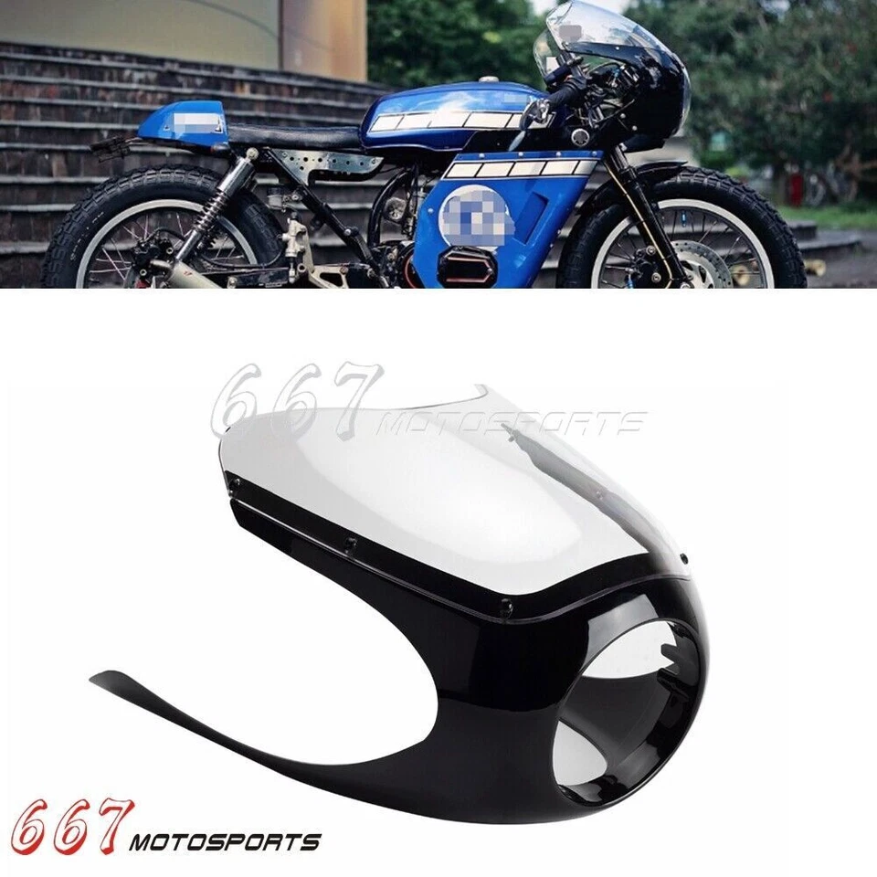 For Ducati Honda BMW Thruxton Yamaha Suzuki Cafe Racer Headlight Fairing Clear - Image 2 of 4