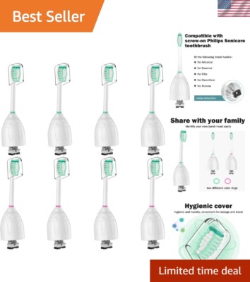 Philips Sonicare-Compatible Toothbrush Heads with Protective Covers - 8 Count