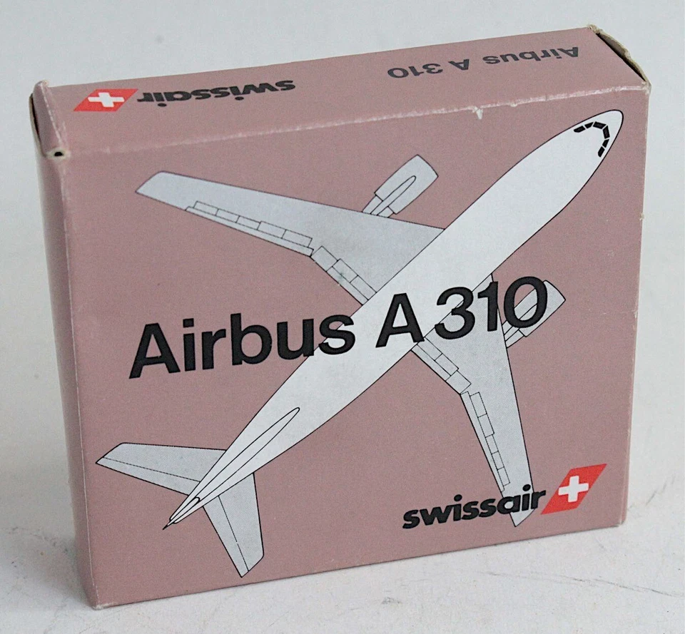Antigo modelo de avião fundido Schabak Nr 703/4 Swissair Airbus A 310 em ob - Imagem 2 de 4