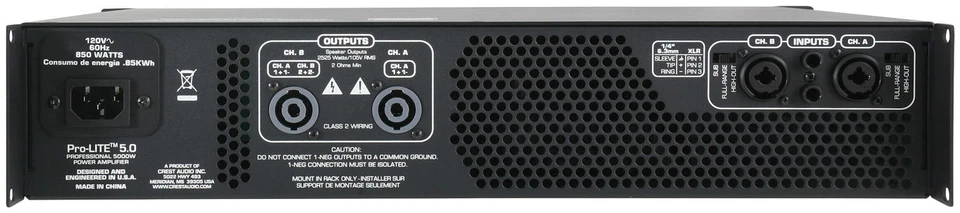 Crest Audio Pro-LITE 5.0 Ultra-Efficient Professional Power Class D Amplifier - Image 3 of 3