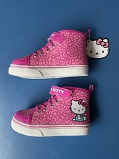Sanrio Hello Kitty Kids Pink High Top Canvas Sneakers Shoes New Sz. 6,7,8