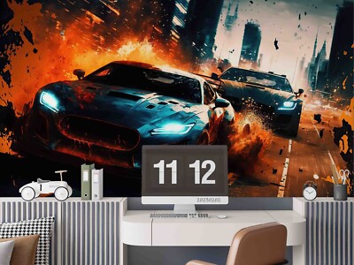 3D Racing Design Self-adhesive Removable Wallpaper Murals Wall 64