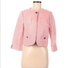 Marc by Marc Jacobs Cotton Silk Blend Cropped Formal Jacket in Multi Size 6