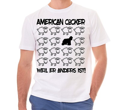 BLACK SHEEP  AMERICAN COCKER SPANIEL Hunde Fun Schaf T-Shirt Hunde Hundemotiv