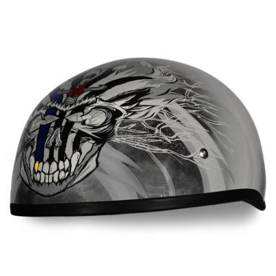 Daytona Helmets D6-TH Skull Cap W/ Thunder DOT Approved Motorcycle Helmet