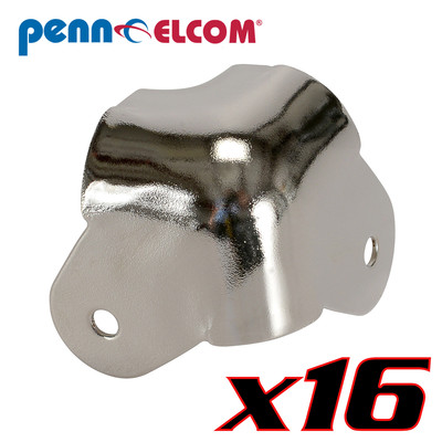 16 Pack Penn Elcom C1819N Metal Steel Cabinet Corner Nickel Lipped WrapAround