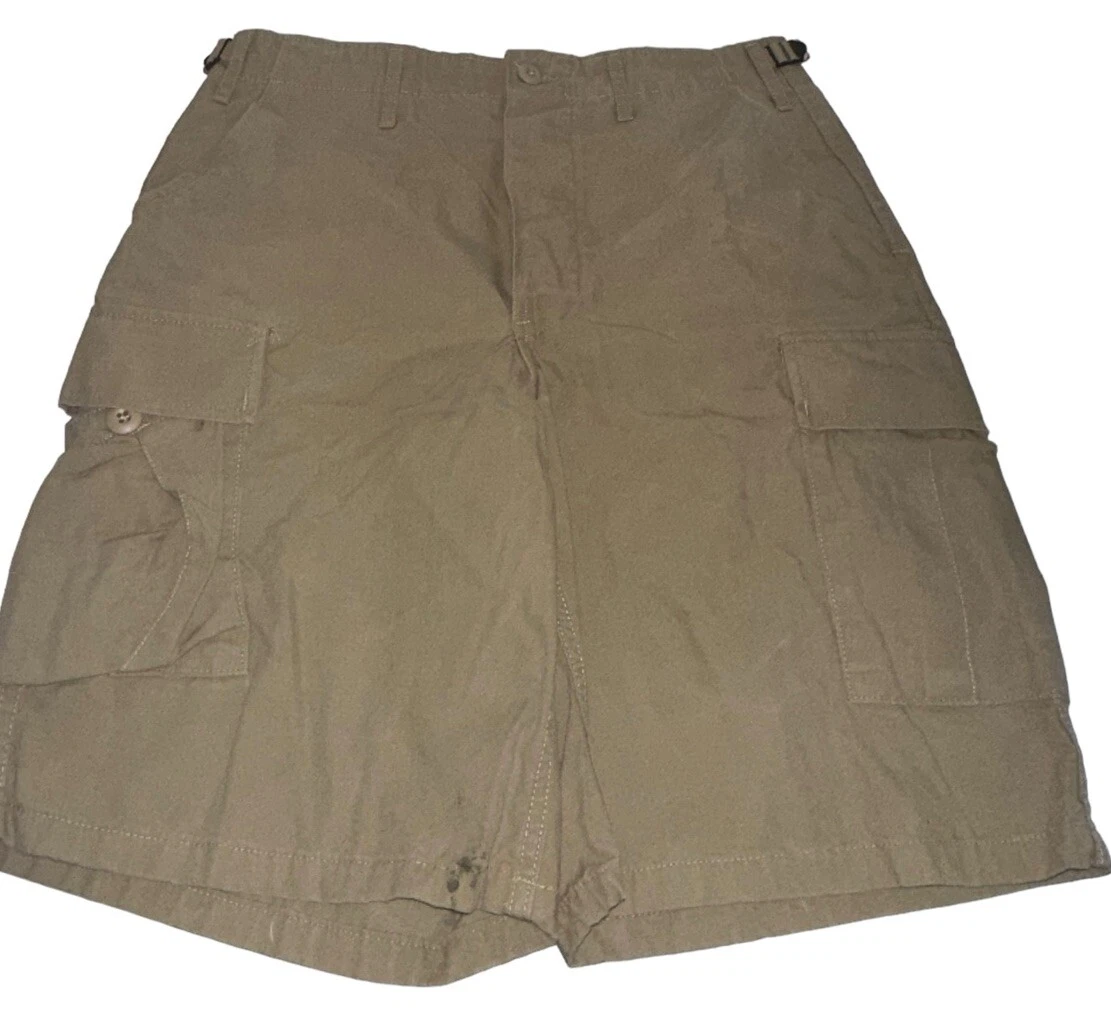 Tru-Spec Ripstop Cargo Mens Shorts Sz 31-35 Adjustable Waist Beige Tactical