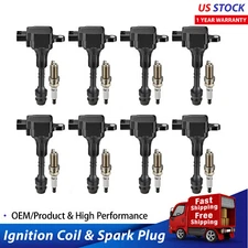 Ignition Bobinas & Iridium Spark Plug for Infiniti QX56 Nissan Titan 5.6L V8