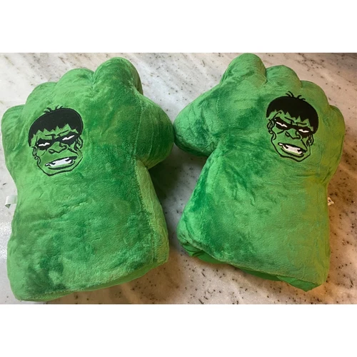 Incredible Hulk Green Fist Smash Hands Gloves Plush Big Pair Halloween Costume