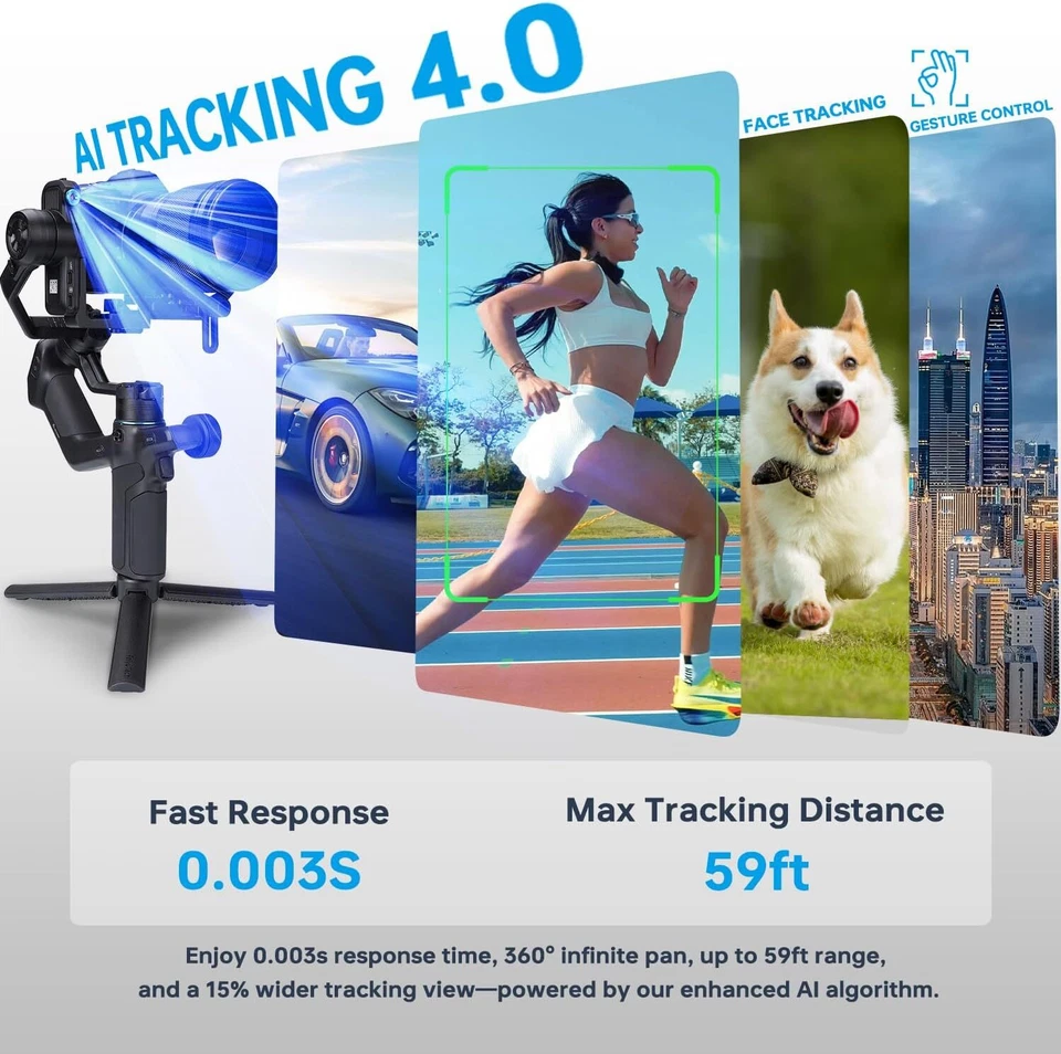 SCORP Mini 3 Pro Gimbal | AI Tracking, Remote Handle for iPhone, Sony ZV Camera - Image 3 of 4