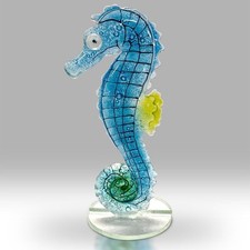 Nobile Glassware Fused Glass Blue Seahorse l 3087-25
