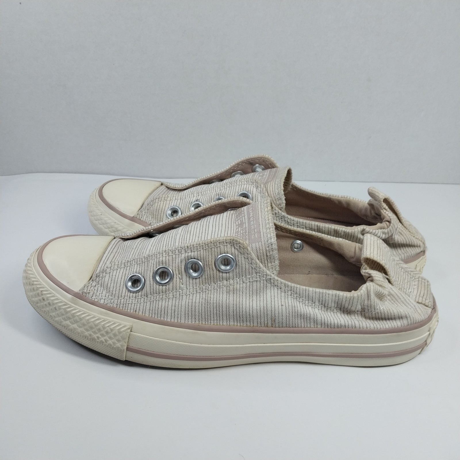 Converse Shoreline Striped Biege Women's Low Top Slip On Shoe/Sneaker Women Sz 7 thumbnail 4