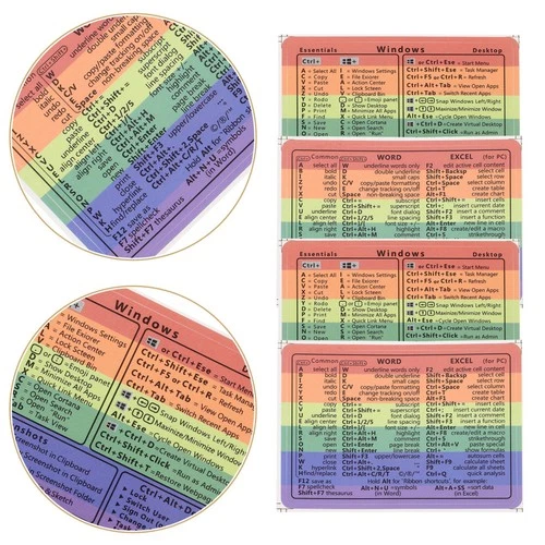 4 Sheets Reference Stickers Decal Laptop Decals Keyboard Note