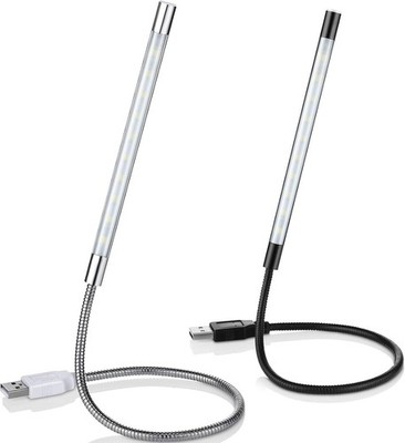 Weewooday 2 Stücke USB LED Lampe Schwanenhals Leselampen Flexible Tastatur