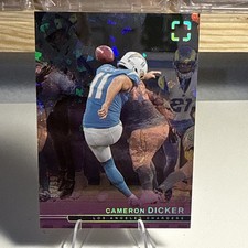 2025 Panini Photogenic Cameron Dicker Purple Cracked Ice /99 Chargers