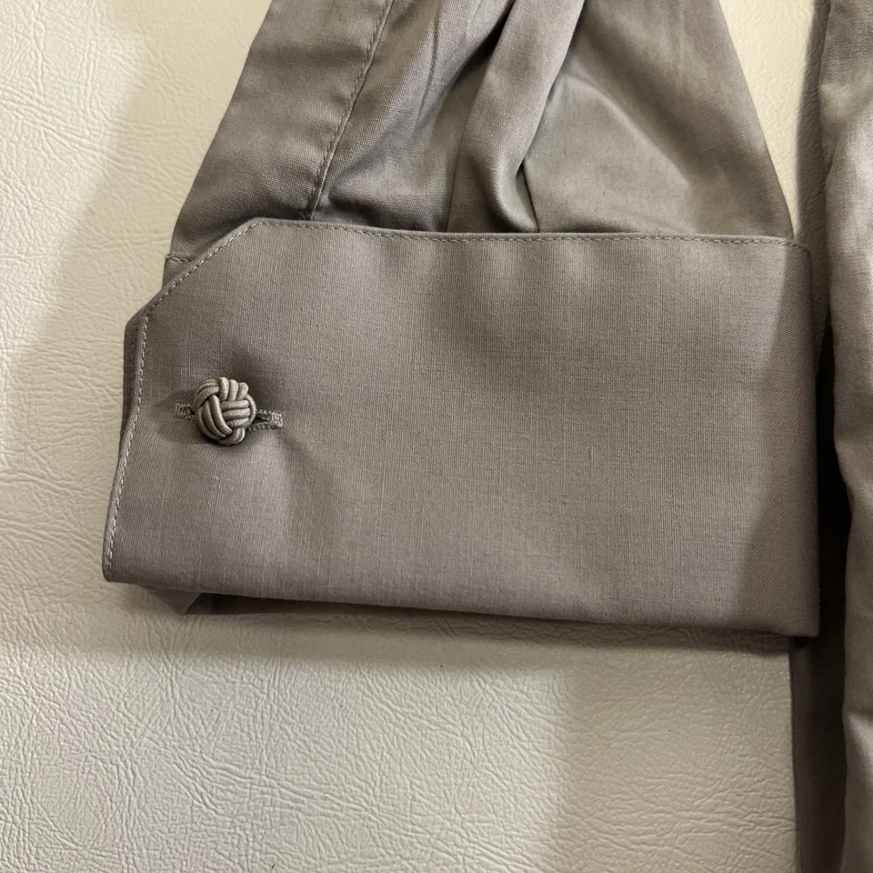 Camisa de vestir Stacy Adams abotonada para hombre talla 15 34/35 gris calce regular Foto 4 de 4