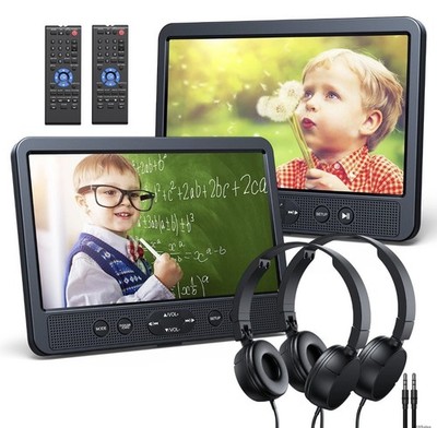 NAVISKAUTO BN1038B-02A 10.1'' Dual Screen Portable Headrest DVD Player HDMI input