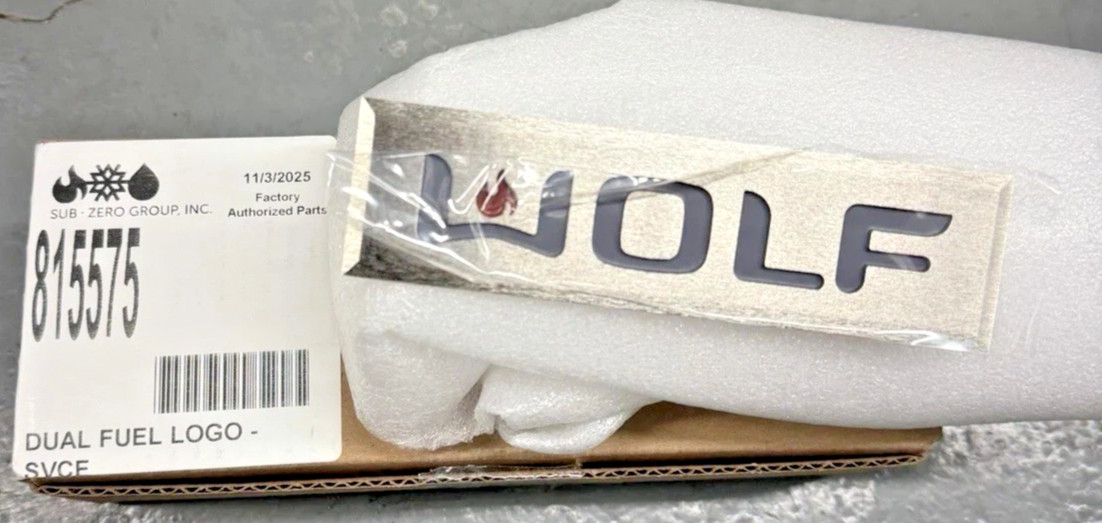 BRAND NEW GENUINE OEM WOLF NAME PLATE/LOGO PART#815575 FREE SHIPPING!