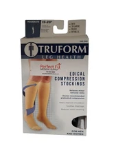 TruForm 8875 Below Knee Compression Stockings 15-20 mmHg Black 3XL 3x NEW