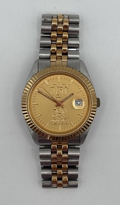 VTG Notre Dame Fighting Irish Sun Time Exec Watch Two Tone Japan Interested 8 