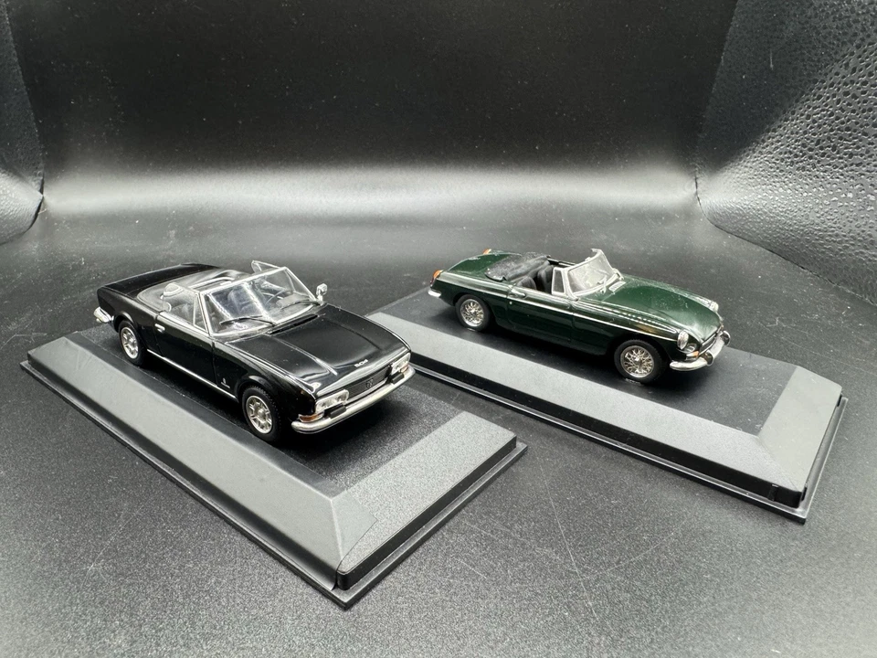 MGB e Peugeot 504 cabriolet   Minichamps scala 1/43 ,  prima serie rare in box  - Immagine 3 di 4