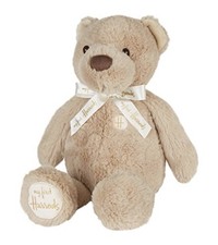 Harrods "My First Bear" Baby Brown Teddy plush toy, likely the 27cm version NWT