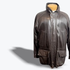 Nautica Vintage Leather Coat 3/4 Length Mens ...