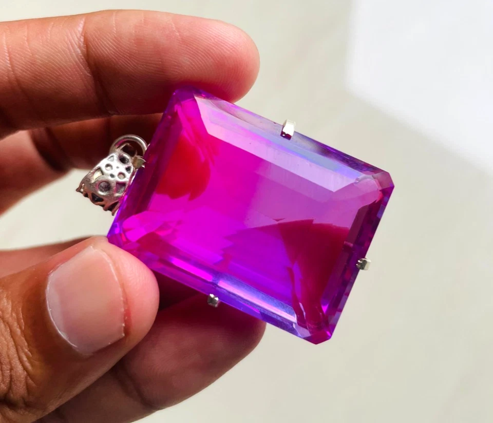 140 Ct  Natural Tourmaline Pendant Multi-Color 925 Solid Silver Pendant Gemstone - Image 3 of 4