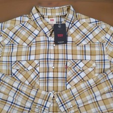 NEW Levis The Western Men  s XL Standard Fit Western Pearl Snap Long Sleeve Shirt