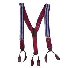 Americana Stars Stripes Braces Portfolio Perry Ellis Mens Suspenders Leather VTG