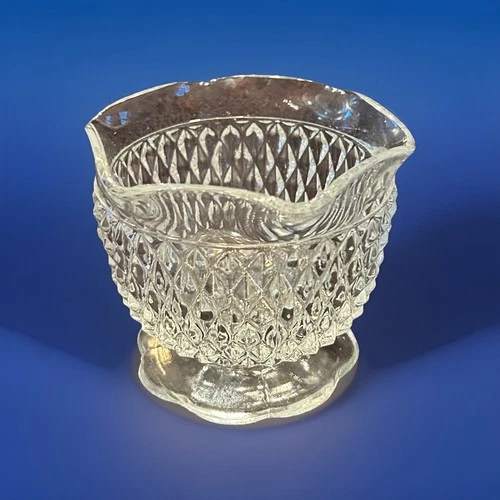 Vintage Brilliant Diamond Point 4” Candle Bowl Indiana Glass