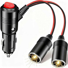 Car Cigarette Lighter Splitter, 12V Splitter Adapter for Car,Supports Fast Charg