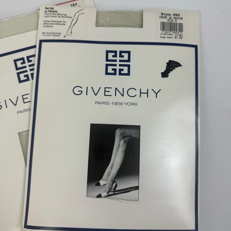 Винтажные колготки Givenchy размер B набор из 4 обнаженных запасов 90-х НОВЫЕ - Изображение 2 из 4