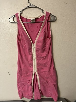 Lacoste Women Sleeveless Tennis Dress Pink Zip Neck Womens Size 38