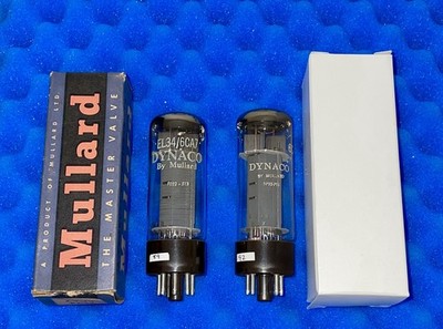 TWO Mullard Dynaco 6CA7 EL34 Tubes/ Amplitrex Tested   /OO Getter/Blackburn Xf2