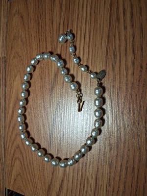 Miriam Haskell Signed and Patented Faux Baroque Pearl Strand Necklace 17''