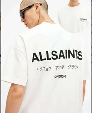 Image of All Saints Unisex Omnium Lisa T-Shirt Designer Boxy Crew Neck Fit Tee 2 Color