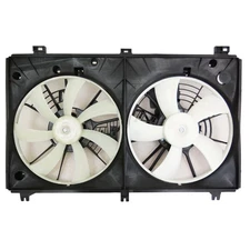 New Premium Fit Radiator And Condenser Fan Assembly With Two Fans Side By Side